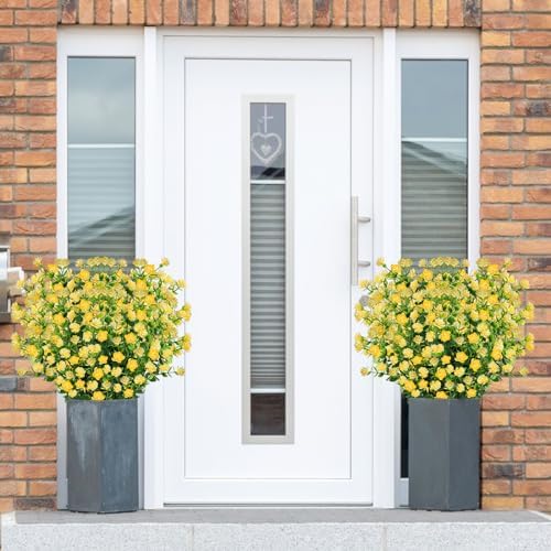 Dremisland 10 Bundles UV Resistant Fake Boxwood Flowers