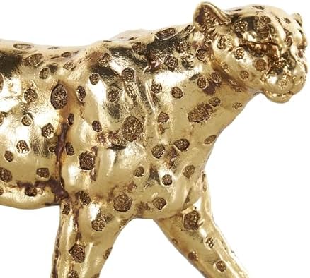 Deco 79 Resin Leopard Gold Statue 10x3x7