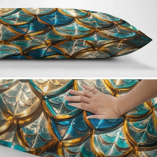 Glittering Fish Scales Pillowcase 30x20 Inches with Zipper