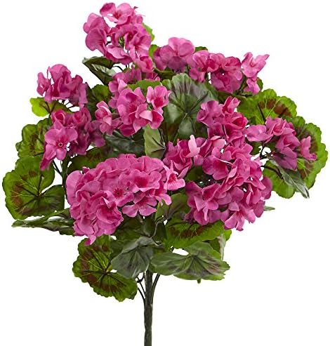 Nearly Natural Geranium Artificial Bush Set of 3