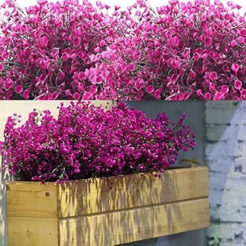 WILLBOND 12 Bundle Faux Flowers for Outdoor Decor