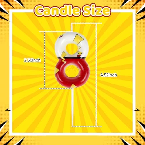 Cartoon Red White Number 8 Birthday Candle