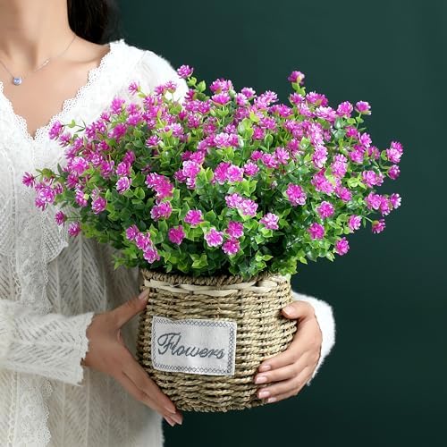 SITUMEIZI 8-Pack Artificial Flowers Fuchsia UV Resistant