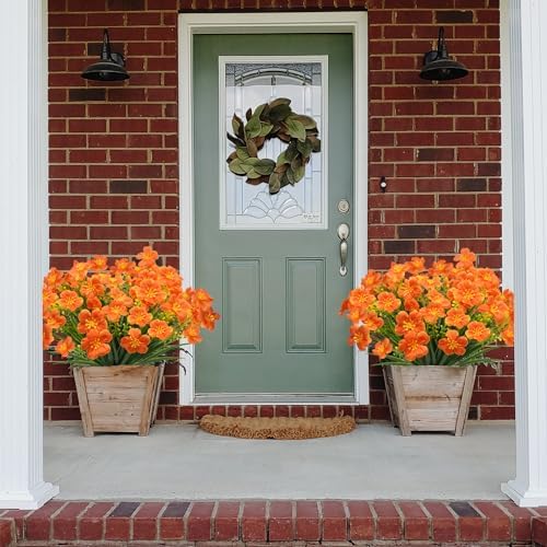 16 Pcs Artificial Fall Flowers for Outdoor Decor