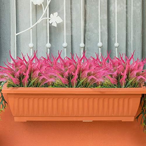 BOUGUI Artificial Fake Flowers 6 Bundles UV Resistant Decor