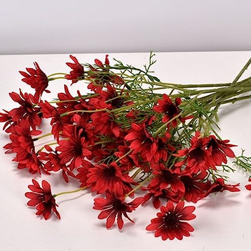 OUKEYI Artificial Daisy Flowers 12 Bundles Red 1
