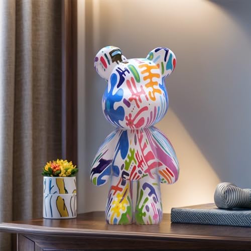Zige Lily Bear Statue Resin Graffiti Sculpture 1
