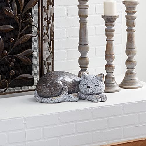 Deco 79 Polystone Cat Garden Sculpture 15 x 9 x 7 Gray