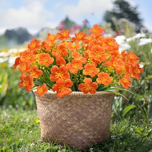 16 Pcs Artificial Fall Flowers for Outdoor Decor