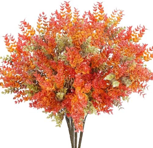 HUAESIN Artificial Autumn Flowers 4 Bundles Fall Decor 1