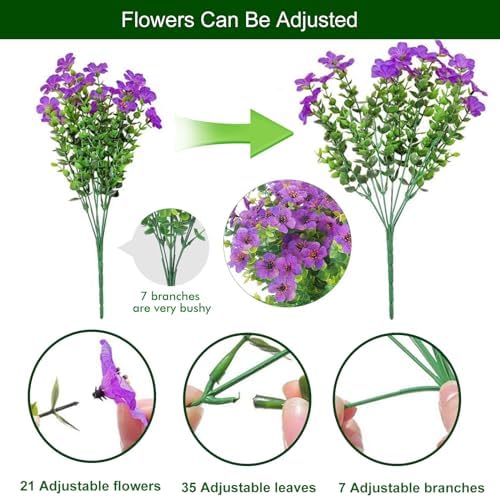 12 Bundles Artificial Daisy Eucalyptus Flowers