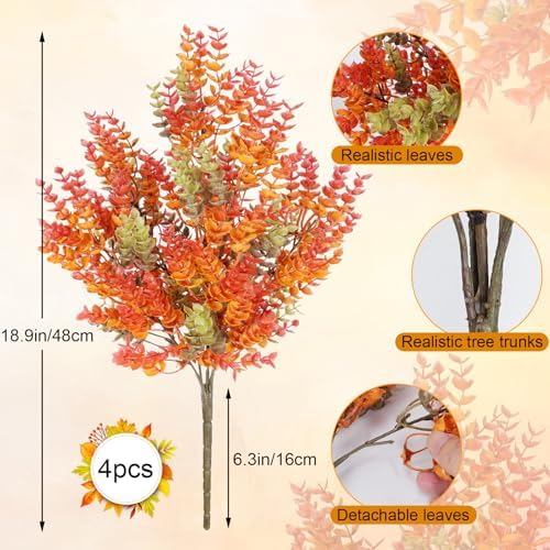 HUAESIN Artificial Autumn Flowers 4 Bundles Fall Decor 1