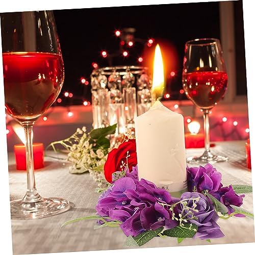 Garneck Floral Candle Wreath Ring for Pillars