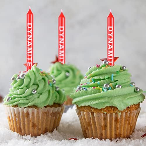 12 Piece Dynamite Themed Birthday Candles Set