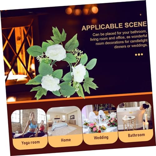 Alipis Pink Artificial Flower Garland Candle Holder