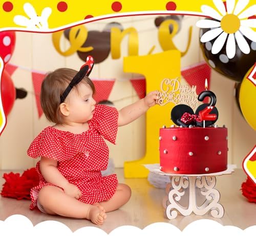 MTLEE Number 2 Birthday Candle Red Mouse Design