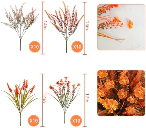 TORONTOKYO 40 Bundle Artificial Fall Flowers UV Resistant