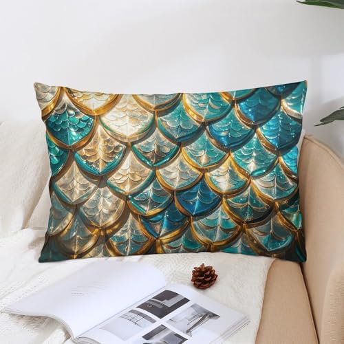Glittering Fish Scales Pillowcase 30x20 Inches with Zipper