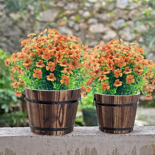 NOV FIRE Artificial Flowers Outdoor Decor Orange Red