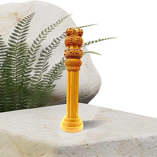 Wooden Ashoka Pillar - 10 Inch Office Desk Decor