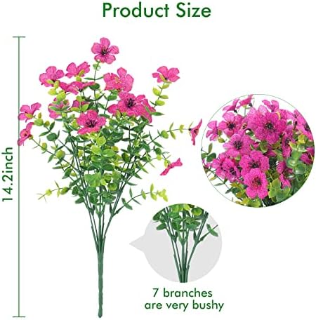 XEOLIAN 12-Pack UV Resistant Artificial Flowers Decor
