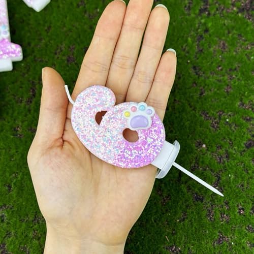 CasaPopz Dog Paw Number 4 Birthday Candle