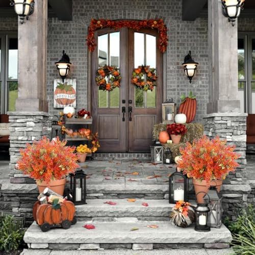 HUAESIN Artificial Autumn Flowers 4 Bundles Fall Decor 1