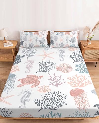 King Fitted Sheet Deep Pocket Bed Set with Elastic