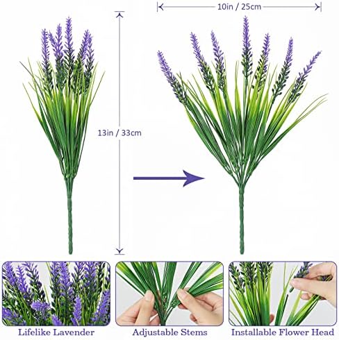Dremisland Artificial Flowers 8PCS Purple Outdoor Decor