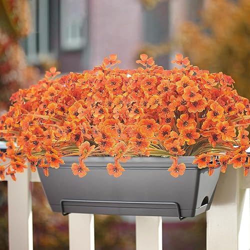 Fall Red Artificial Flowers Bouquet 20 Bundles