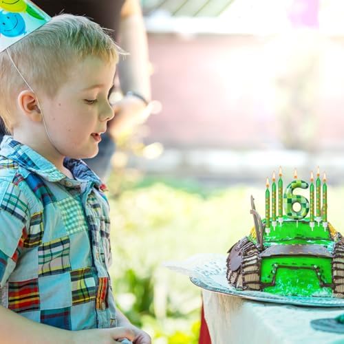 Zlongron 13 Piece Green Pixel Birthday Candles
