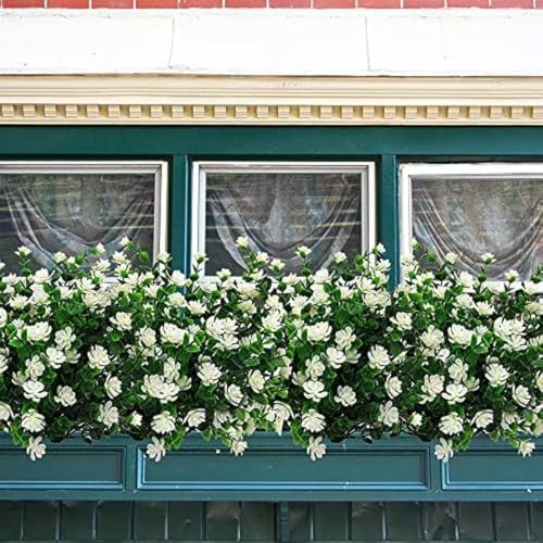 KLUFO Artificial Flowers 4Pack UV Resistant Home Decor