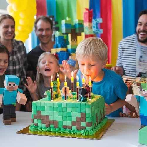 Pixel Torch Birthday Candles for Minecraft Fans