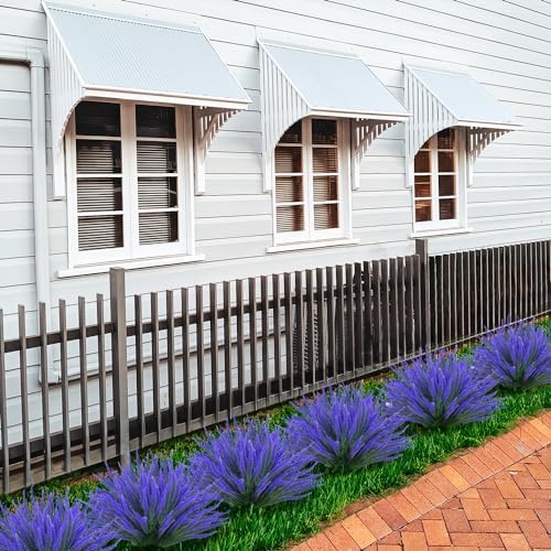 LikSoor 8 Bundle Artificial Lavender Flowers UV Resistant