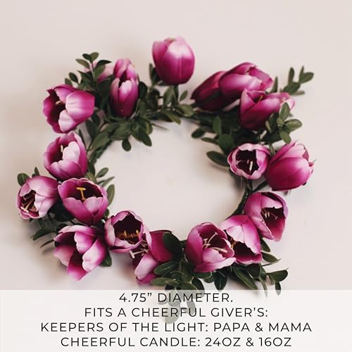 A Cheerful Giver Spring Tulips Artificial Flower Candle Ring