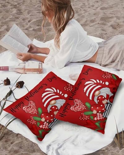 Waterproof Pillow Protector 2 Pack with Red Love Flowers Design