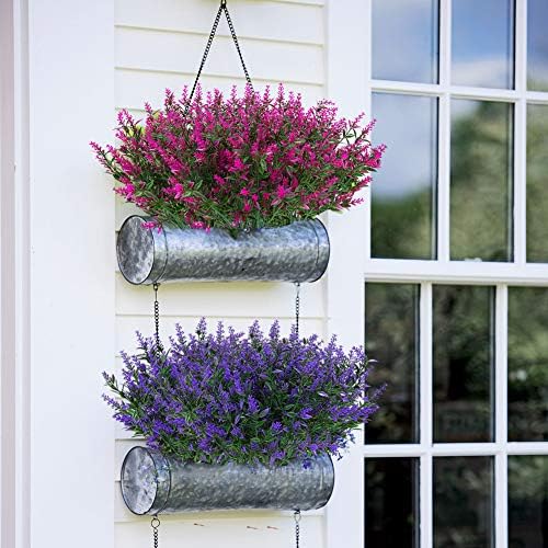 24 Bundles Artificial Lavender Flowers UV Resistant Faux Plants