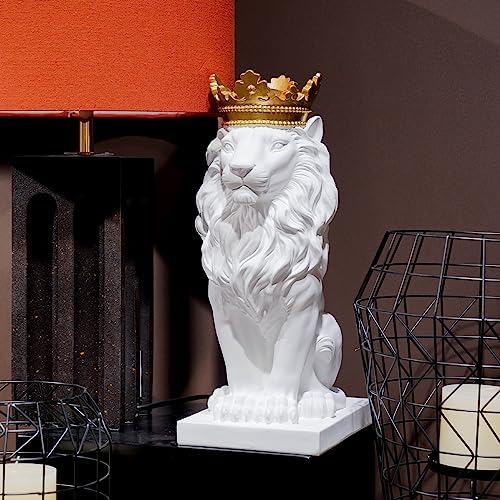 White Lion Statue 15 Inch Home Decor Sculpture