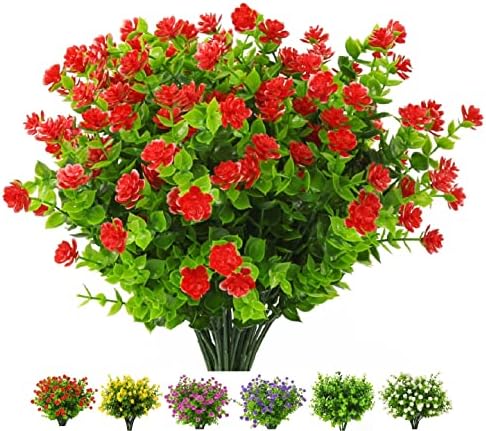 HDZWBNFY Artificial Flowers 12 Bunches UV Resistant