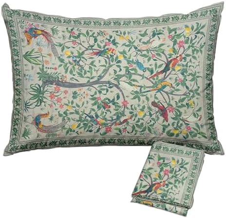 Rustic Floral Pillow Protectors Set of 2 with Zipper