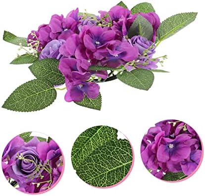 Garneck Floral Candle Wreath Ring for Pillars