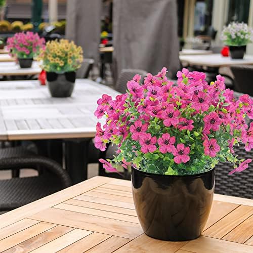 XEOLIAN 12-Pack UV Resistant Artificial Flowers Decor