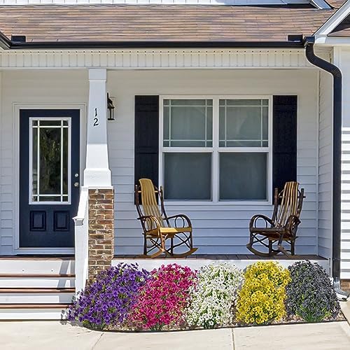 15 Bundle Artificial Flowers UV Resistant Black Outdoor Decor
