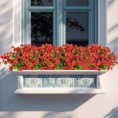 10 Bundles Artificial Faux Flowers for Outdoor Decor