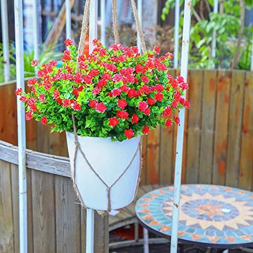 Momkids Artificial Plants Outdoor 10pcs UV Resistant Faux Greenery