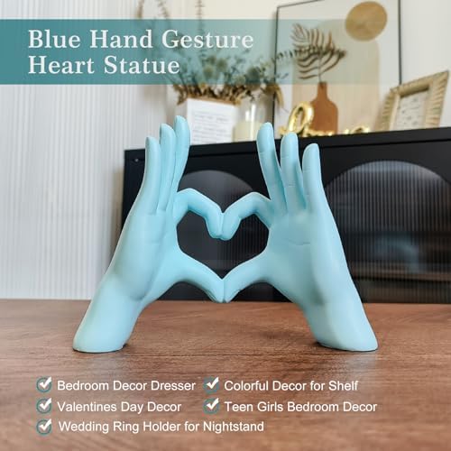 Accessoryway Blue Heart Hands Sculpture Decor