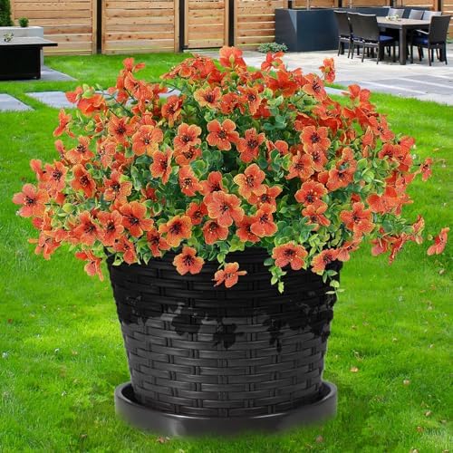 10 Bundle Artificial Faux Flowers for Outdoor Decor