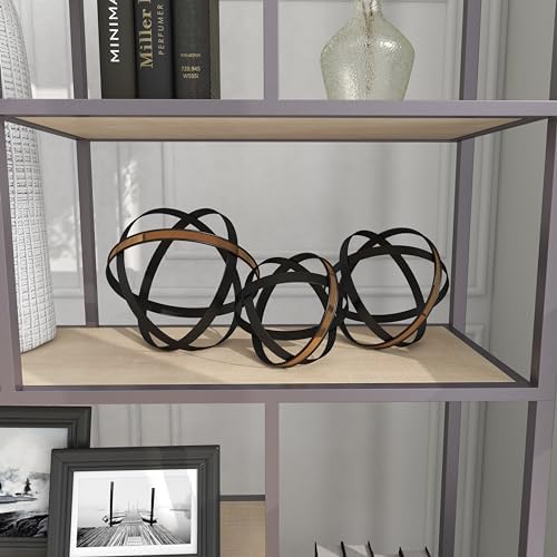 Deco 79 Black Gold Metal Sculpture Set of 3