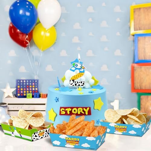 CHENRINDECO Cartoon Rocket Birthday Candle Toy Theme Decor