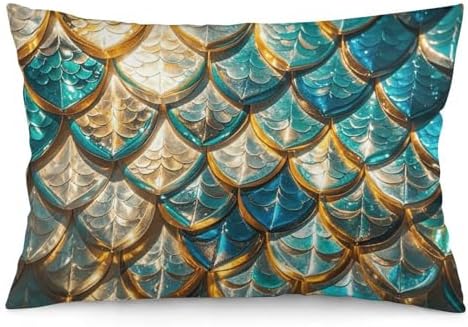 Glittering Fish Scales Pillowcase 30x20 Inches with Zipper